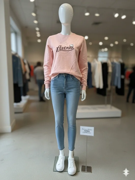 Hello Kitty Astros Long Sleeve Light Sweatshirt Sz M - Picture 3 of 7